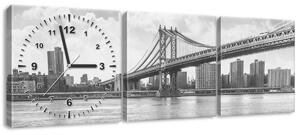 Órás falikép Brooklyn New York - 3 részes Méretek: 90 x 30 cm