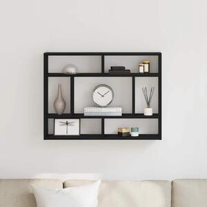 Fekete tölgy színű szerelt fa fali polc 75 x 16 x 55 cm