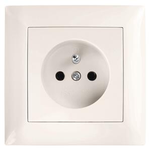 Egyszeres földelt aljzat kerettel OSTE JNH001-G Beige