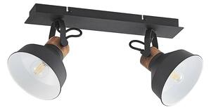 Lindby - Nefeli 2 Mennyezeti Lámpa Black/Wood - Lampemesteren