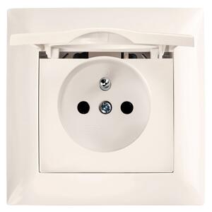 Egyszeres földelt aljzat és fedéllel kerettel OSTE JNH005-G Beige
