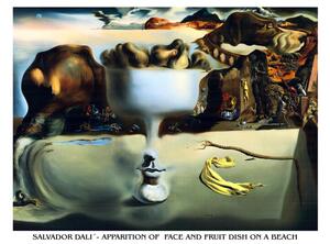 Apparition of Face and Fruit Dish on a Beach, 1938 Festmény reprodukció, Salvador Dalí, (80 x 60 cm)