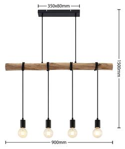 Lindby - Ferris 4 Függőlámpa Wood/Black - Lampemesteren