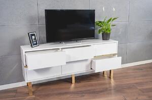 TV asztal/szekrény Mynga (magasfényű fehér). 1025859