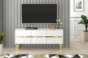 TV asztal/szekrény Mynga (magasfényű fehér). 1025859