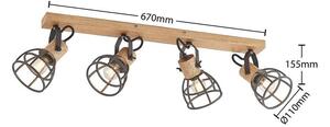 Lindby - Flintos 4 Mennyezeti Lámpa Wood/Black - Lampemesteren