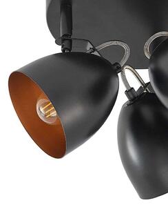 Lindby - Fintja 3 Round Mennyezeti Lámpa Black/Gold - Lampemesteren
