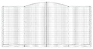 VidaXL 8 db íves horganyzott vas gabion kosár 400x50x180/200 cm