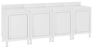 VidaXL Rozsdamentes Acél Munkapultszekrény - 240cm