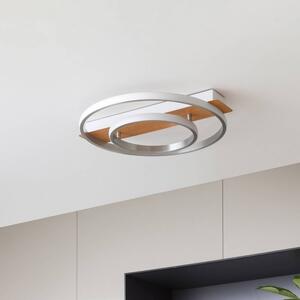Lindby - Signera LED Mennyezeti Lámpa Silver/White/Light WoodLindby - Lampemesteren