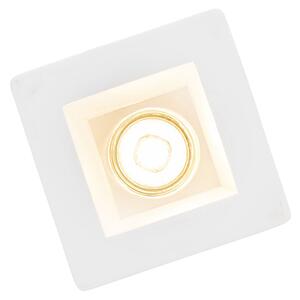 6 darabos süllyesztett spotlámpa készlet fehér 12 cm-es négyzet alakú - Gypsy Stucco