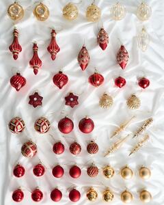 50 darabos karácsonyfadísz szett SPARKLE Üveg Piros/arany