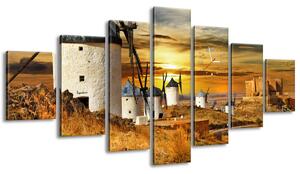 Gario Órás falikép Szélmalmok Spanyolországban - 7 részes Méret: 210 x 100 cm
