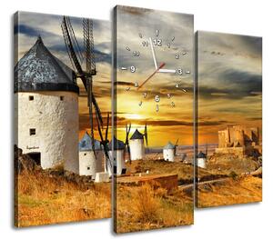 Gario Órás falikép Szélmalmok Spanyolországban - 3 részes Méret: 90 x 70 cm