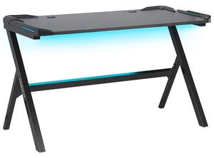 Gamer asztal DANVERS Fekete 120 cm 60 cm RGB LED