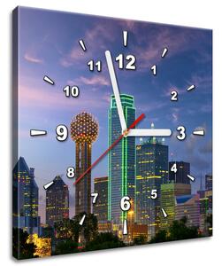 Órás falikép Dallas City USA Méretek: 30 x 30 cm
