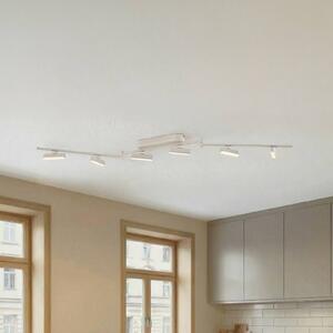 Lindby LED-es reflektor Eldrin, fehér, 6-fényes, fénycsík, fényszalag, dimmelhető, Fehér / opál, Nappali / Étkező, fém, Modern