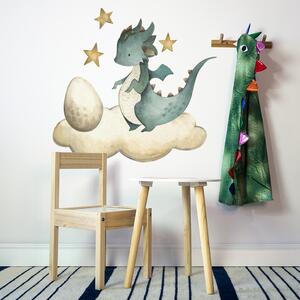 Gario Falmatrica gyerekeknek The world of dragons - egy sárkány tojással a felhon Méret: 75 x 70 cm