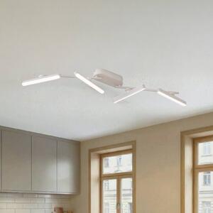Lindby LED-es reflektor Eldrin, fehér, 4-fényes, fénycsík, fényszalag, dimmelhető, Fehér / opál, Nappali / Étkező, fém, Modern