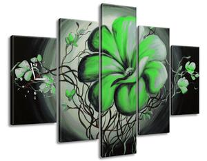 Órás falikép Zöld élo szépség - 5 részes Méret: 150 x 105 cm