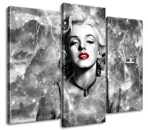 Órás falikép Felvillanyozó Marilyn Monroe - 3 részes Méretek: 90 x 70 cm