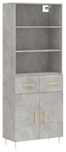 Modern Magasszekrény - Betonszürke - 69,5x34x180 cm