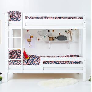 Hoppekids ECO Luxury magas emeletes ágy létrával és 1/2 alsó leesésgátlóval 90x200 cm, Fehér