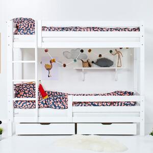 Hoppekids ECO Luxury magas emeletes ágy létrával és 1/2 alsó leesésgátlóval 90x200 cm, Fehér