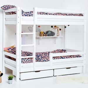 Hoppekids ECO Luxury magas emeletes ágy létrával és 1/2 alsó leesésgátlóval 90x200 cm, Fehér