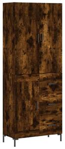 Füstös tölgy színű szerelt fa magasszekrény 69,5 x 34 x 180 cm
