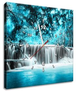 Gario Órás falikép Vízesés a kék dzsungelben Méret: 30 x 30 cm