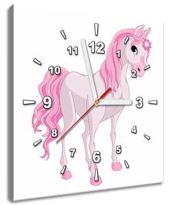Órás falikép Rózsaszín lovacska Méretek: 30 x 30 cm