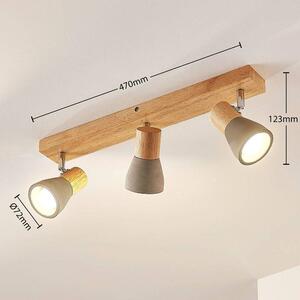 Lindby - Filiz 3 Mennyezeti Lámpa Concrete/Wood - Lampemesteren