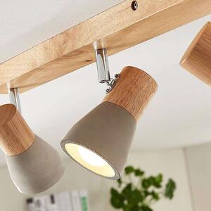 Lindby - Filiz 4 Mennyezeti Lámpa Concrete/Wood - Lampemesteren