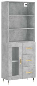 Modern Magasszekrény - Betonszürke - 69,5x34x180 cm