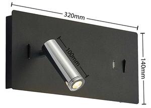 Lucande - Kimo LED SquareFali Lámpa USB Black - Lampemesteren