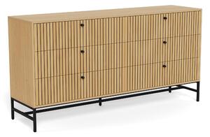 Komód Norsica Levala 101, Laminált forgácslap, 80x158x40cm, Világos tölgy