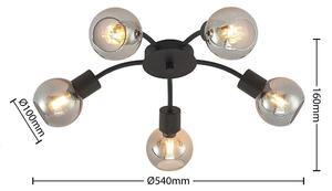 Lindby - Eridia 5 Round Mennyezeti Lámpa Black - Lampemesteren