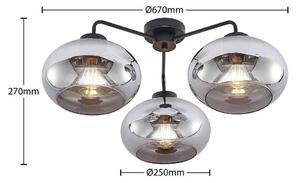 Lindby - Navidia 3 Mennyezeti Lámpa Smoked - Lampemesteren