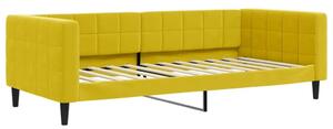VidaXL sárga bársony heverő matraccal 90 x 200 cm