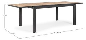 BELMAR szürke bővíthető kerti asztal 160-240 cm