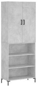Betonszürke szerelt fa magasszekrény 69,5 x 34 x 180 cm