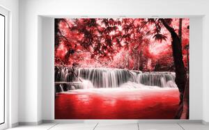 Fotótapéta Vízesés a vörös dzungelben Anyag: Öntapadó, Méretek: 200 x 150 cm