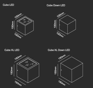 Light-Point - Cube LED Kültéri Fali Lámpa XL 3000K Down Silver - Lampemesteren
