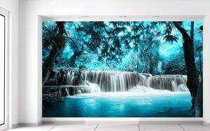 Gario Fotótapéta Vízesés a kék dzsungelben Anyag: Öntapadó, Méret: 402 x 240 cm
