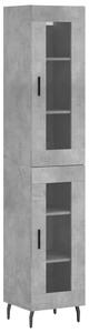 Modern Vitrines Szekrény - Betonszürke - 180 cm
