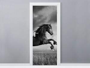 Gario Fotótapéta ajtóra Titokzatos fekete ló Anyag: Öntapadó, Méret: 95 x 205 cm