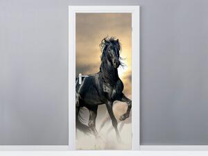 Fotótapéta ajtóra Gyönyöru fekete ló Anyag: Öntapadó, Méretek: 95 x 205 cm