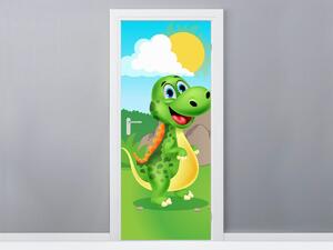 Fotótapéta ajtóra Zöld dinoszaurusz táj