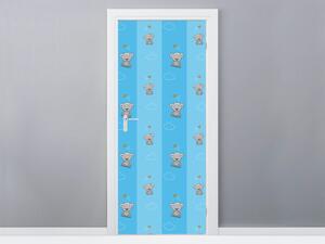 Gario Fotótapéta ajtóra Csodálkozó mackó és felhok Anyag: Öntapadó, Méret: 95 x 205 cm